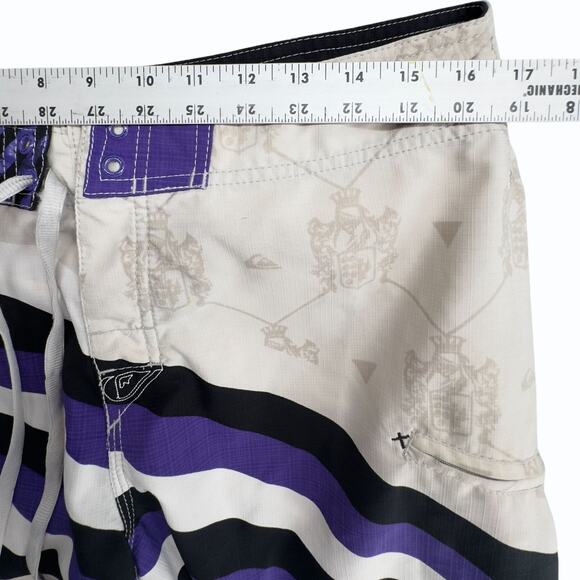 Quiksilver Pro Series Freddy P Collab Board Shorts Mens 34‎ Embroidered Ripstop - Picture 12 of 14